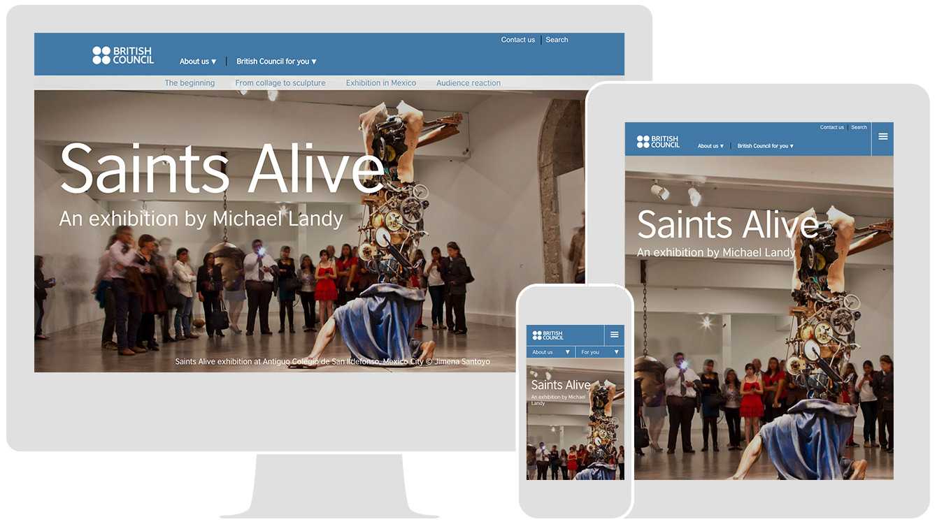 Saints Alive, by The British Council, renders responsively across all devices