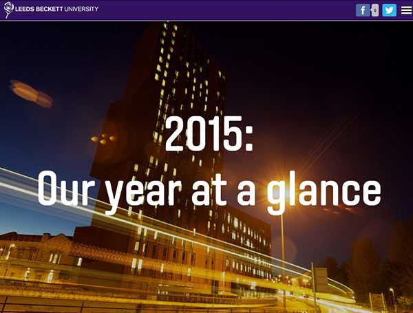 A section from one of Leeds Beckett University's stories