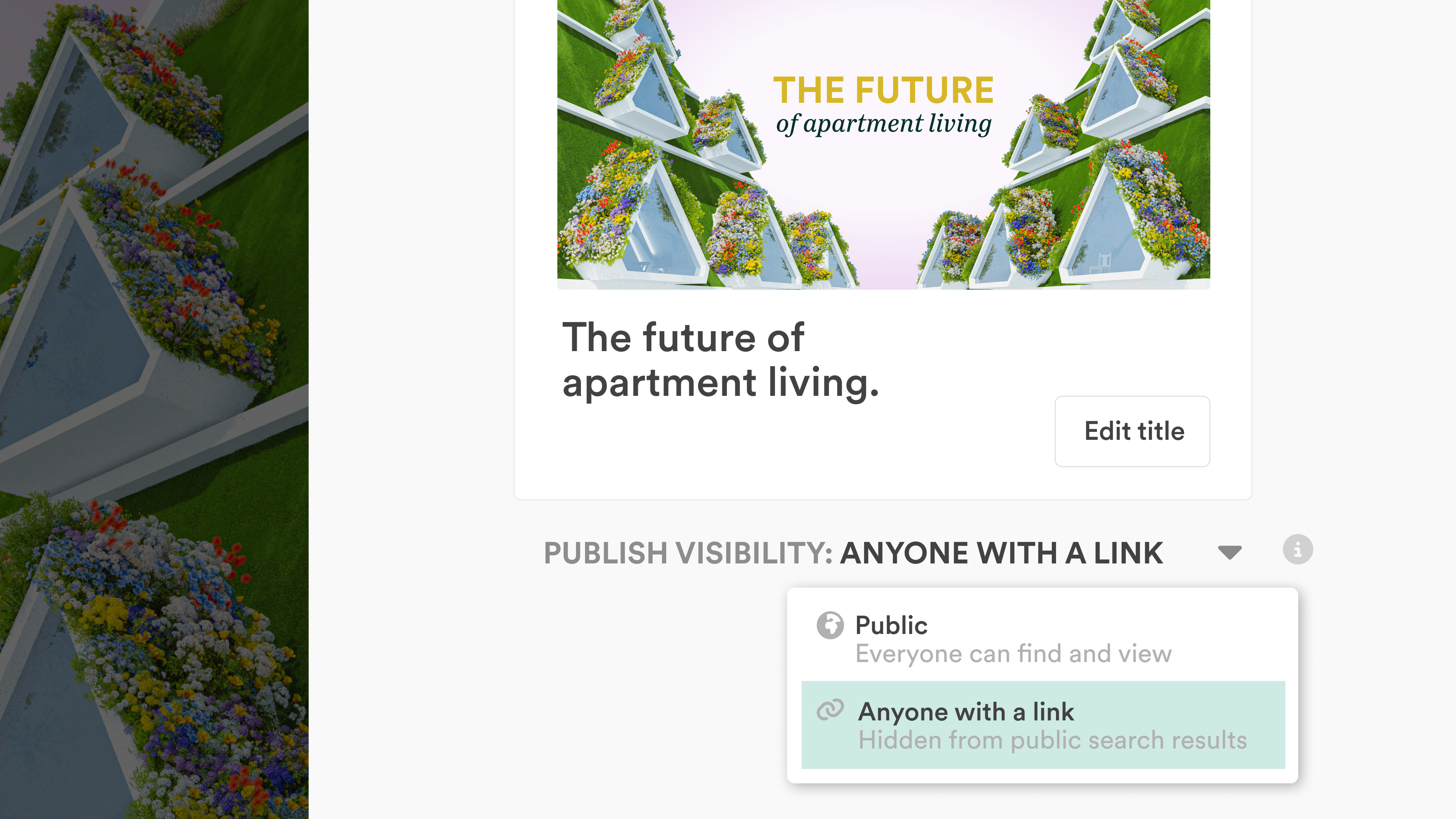 A screenshot of flexible visibility settings in the Shorthand editor